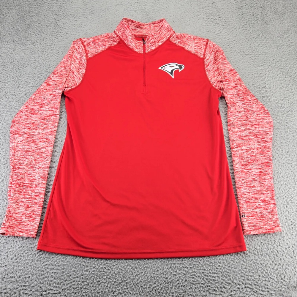 Badger Sport Shirt Womens XL Red Pull over Sports Running 1/4Zip Florida College